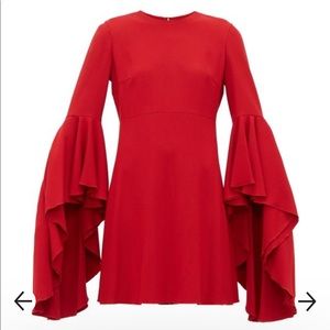 Giambattista Valli Fluted-cuff Crepe Dress - Red NWT